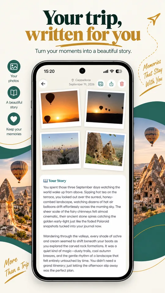A journal page written from your photos